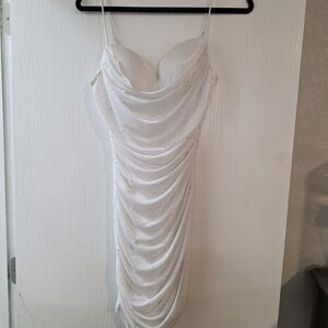 Windsor White Draped Mini Dress